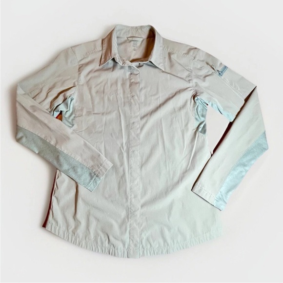 Vertx Women’s Tactical Shirt Medium Gray Snap Front Arm Pocket Outdoor Gorpcore - Picture 1 of 11